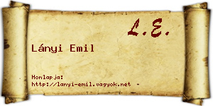 Lányi Emil névjegykártya