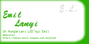 emil lanyi business card